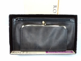 Rolfs Women&#39;s Brown Cowhide Leather Wallet w/ Checkbook - £15.40 GBP