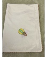 George Baby Beige Tan Fleece Embroidered Teddy Bear Hot Air Balloon Blanket - $155.42 MXN