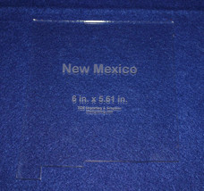 State of New Mexico  6&quot;x 5.61&quot;&quot;   1/4&quot; Quilt Template- Acrylic - Long Ar... - £20.15 GBP