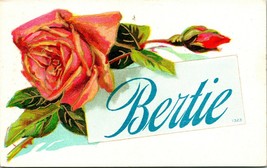 Vtg Grande Lettera Motto Nome Spellout Bertie Albert Bertram Robert Bertha Unp - £7.77 GBP