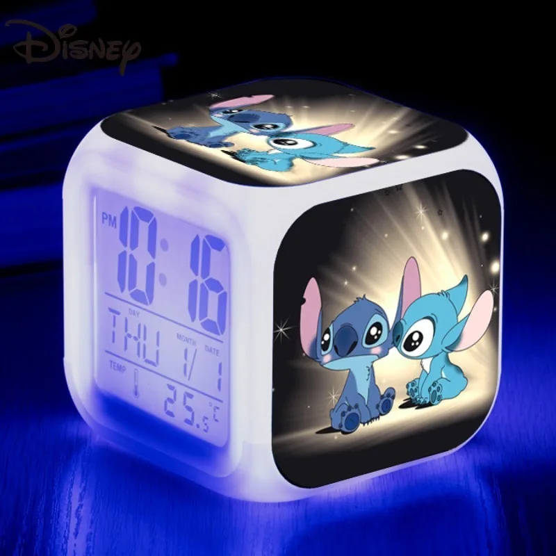 Lilo and Stitch Disney Alarm Clock Kawaii Cartoon Anime -8x8x8CM Stitch-29 - $10.52