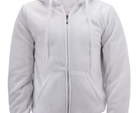 Men&#39;s White Athletic Soft Sherpa Lined Fleece Zip Up Hoodie Sweater Jack... - $21.77