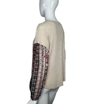 Gypsies &amp; Moondust Top Waffle Knit Sheer Sleeve Top Size Small - $19.79