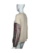 Gypsies &amp; Moondust Top Waffle Knit Sheer Sleeve Top Size Small - $19.79