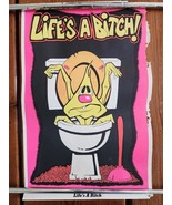Vintage 1973 Life&#39;s a Bitch blacklight poster Toilet Turd Funny Wall Art... - £19.43 GBP