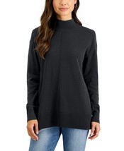 MSRP $47 Karen Scott Cotton Mock-Neck Sweater Black Size XS - £13.32 GBP