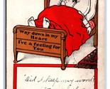 Comic Sleeping Man Mosquito On Head Has Feeling For You UDB Postcard S2 - £3.91 GBP