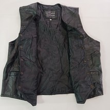 Navarre Leather Company Mens Italian Stone Design Genuine Leather Black Vest 2XL image 7