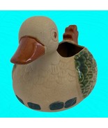 Vintage Terra Cotta Pottery Clay Duck Cactus Planter Vase 4” - £10.46 GBP