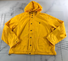 Polo Ralph Lauren Jacket Mens Extra Large Yellow Hooded Embroidered Logo - $54.44
