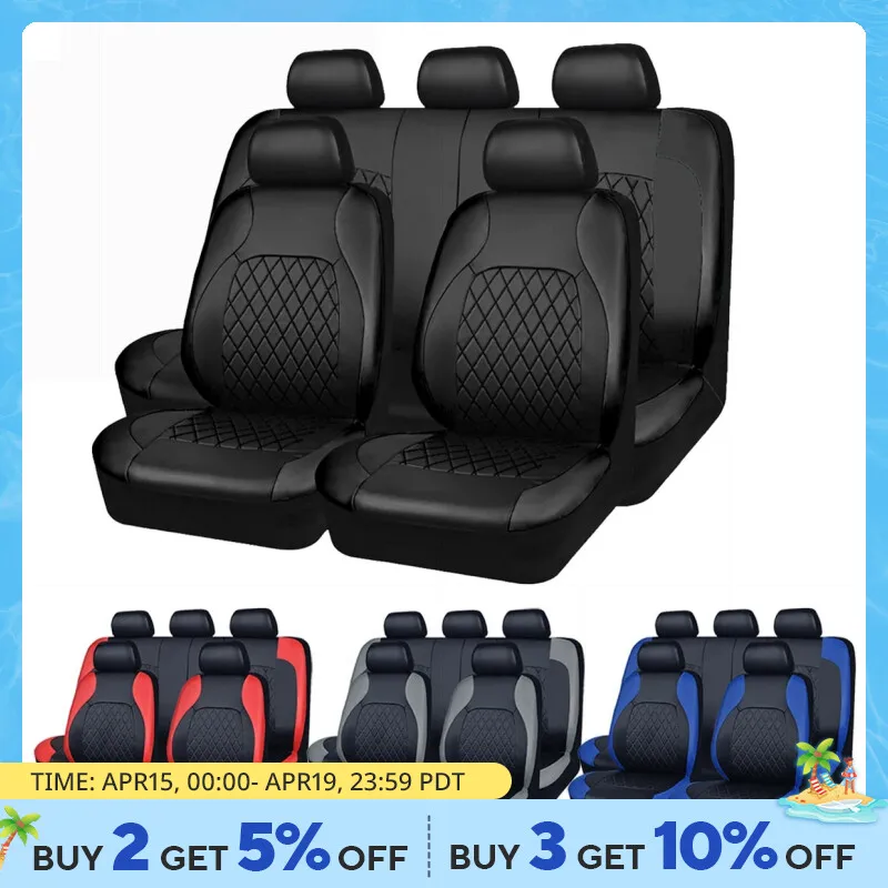 All Season Quited PU Leather Car Seat Cover Full Surrounded Seat Protector - £34.25 GBP+