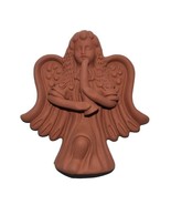 Vintage Terracotta Angel Wall Hanging Ornament Clarinet Christmas Unglazed - $34.99