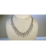 Antique Sterling Ornate Silver Dangles Necklace w Hallmark Edwardian/Etr... - $110.00