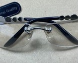 Optical Quality Clear Rimless Sunglasses Silver and Black Frames NWT - $10.10