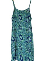 Vtg Rainbow Jo Dress Womens Size L Green Sleeveless Rayon Mini Sundress ... - $455.73 MXN