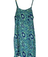 Vtg Rainbow Jo Dress Womens Size L Green Sleeveless Rayon Mini Sundress ... - €21,09 EUR