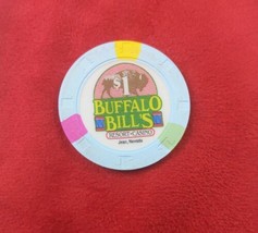 $1.00 Buffalo Bill&#39;s Casino Jean, Nevada Gaming Chip Light Blue UNGRADED - $11.88