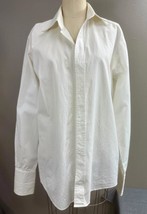 Hermes White 100% Cotton Dress Shirt For Cufflinks 15 3/4 - 40 Made in France - £77.39 GBP