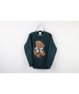 Vtg 90s Streetwear Girls L / XL Faded Teddy Bear Crewneck Sweatshirt Gre... - $34.60