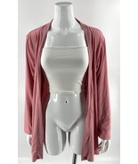 Muk Luks Rose Pink Cardigan Top Womens Size Large Open Front - €21,23 EUR