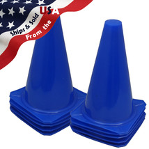 Qty 10 BRAND NEW ~ US SELLER ~ BLUE CONES 9&quot; Tall Traffic Safety Training - £25.20 GBP