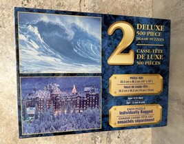 2 Deluxe 500 Piece Jigsaw Puzzles Maui Beach, HI - Banff Springs Hotel Alberta A - £7.78 GBP