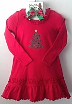 Holiday / Christmas Tree Dress Size 3 + Hair Bow - £19.83 GBP