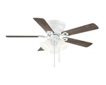 Clarkston II 44 in LED Indoor White Reversible Blades Ceiling Fan with L... - £50.55 GBP