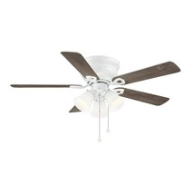 Clarkston II 44 in LED Indoor White Reversible Blades Ceiling Fan with Light Kit - £50.81 GBP