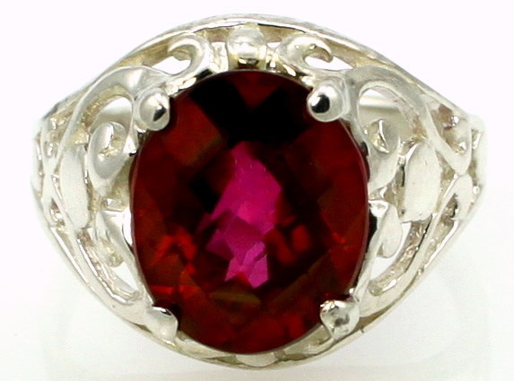 SR004, Crimson Fire Topaz, Sterling Silver Ring