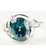 SR021, 10x8mm Paraiba Topaz, 925 Sterling Silver Ring - £90.82 GBP