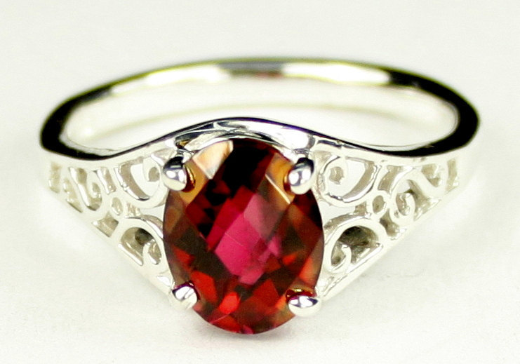SR005, Crimson Fire Topaz, 925 Sterling Silver Ring