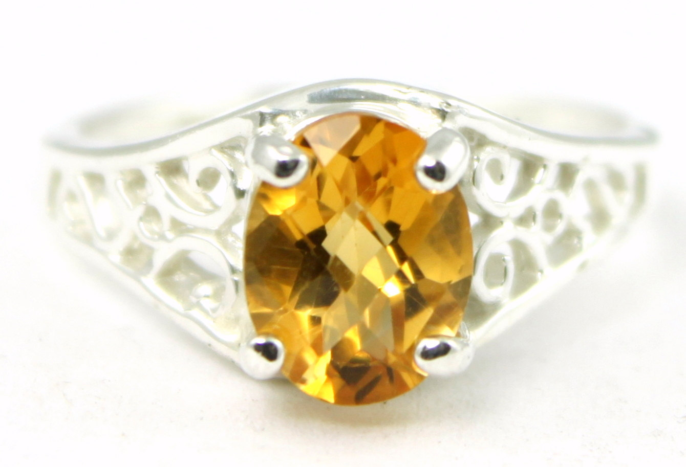 SR005, Citrine, 925 Sterling Silver Ring
