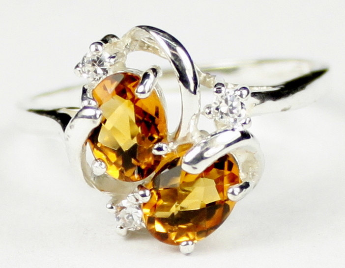 SR016, Citrine, 925 Sterling Silver Ring