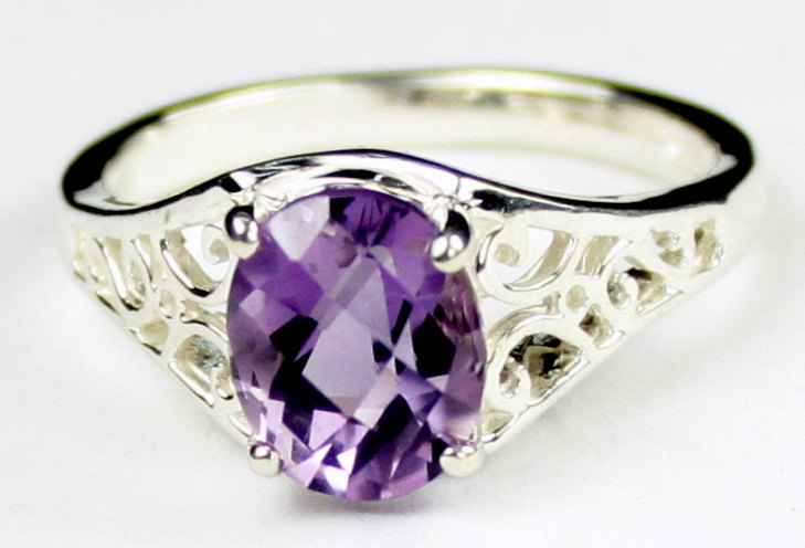 SR005, Amethyst, 925 Sterling Silver Ring