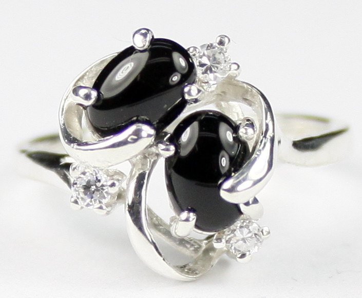 SR016, Black Onyx, 925 Sterling Silver Ring