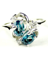 SR016, Paraiba Topaz, 925 Sterling Silver Ring - £80.64 GBP