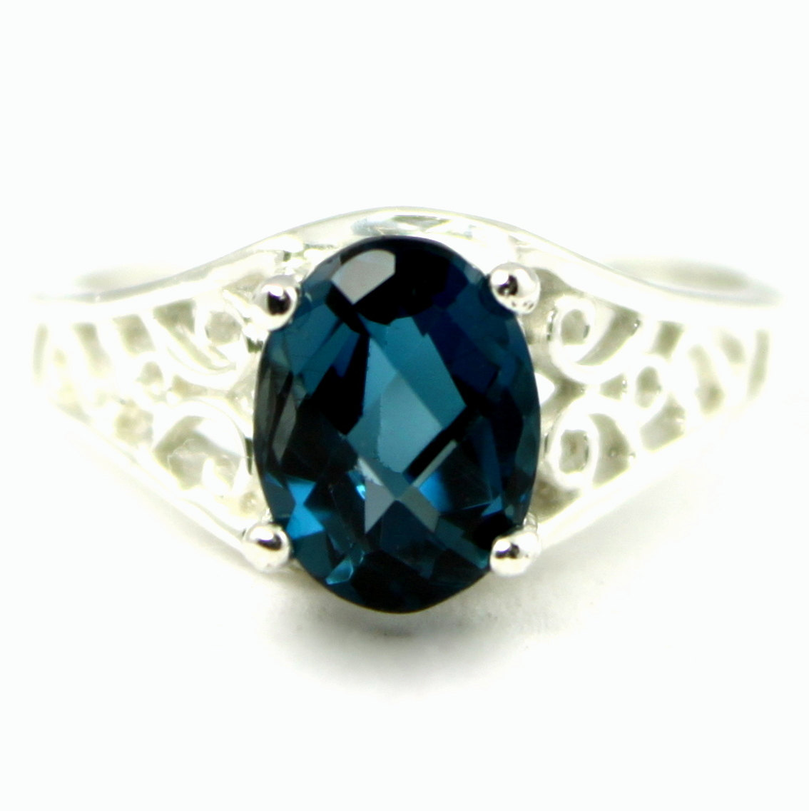 SR005, London Blue Topaz, 925 Sterling Silver Ring