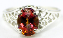 SR005, Twilight Fire Topaz, 925 Sterling Silver Ring - £54.26 GBP