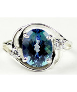 SR021, 10x8mm Neptune Garden Topaz, 925 Sterling Silver Ring - £69.85 GBP