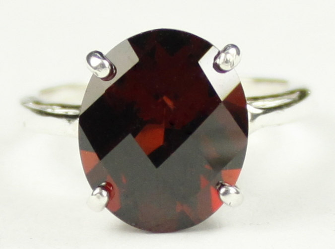 SR055, 6 ct Mozambique Garnet, 925 Sterling Silver Ring