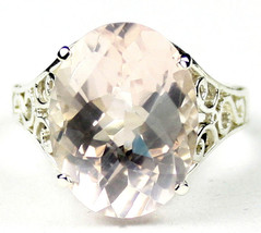 SR049, 16x12mm, 12ct  Rose Quartz, 925 Sterling Silver Ring - $149.66