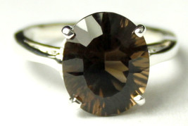 SR055, 6 ct Smoky Quartz , 925 Sterling Silver Ring - £43.01 GBP