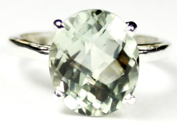 SR055, Green Amethyst, 925 Sterling Silver Ring