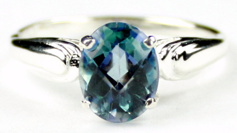 SR058, 9x7mm Neptune Garden Topaz, 925 Sterling Silver Ring