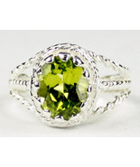 SR070, 9x7mm Peridot, 925 Sterling Silver Ring - £66.07 GBP