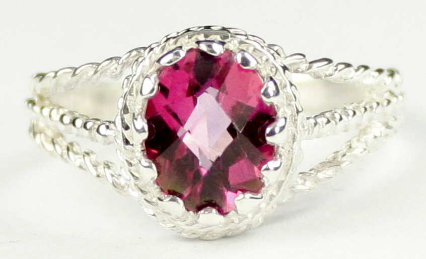 SR070, 9x7mm Pure Pink Topaz, 925 Sterling Silver Ring