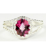 SR070, 9x7mm Pure Pink Topaz, 925 Sterling Silver Ring - £55.41 GBP