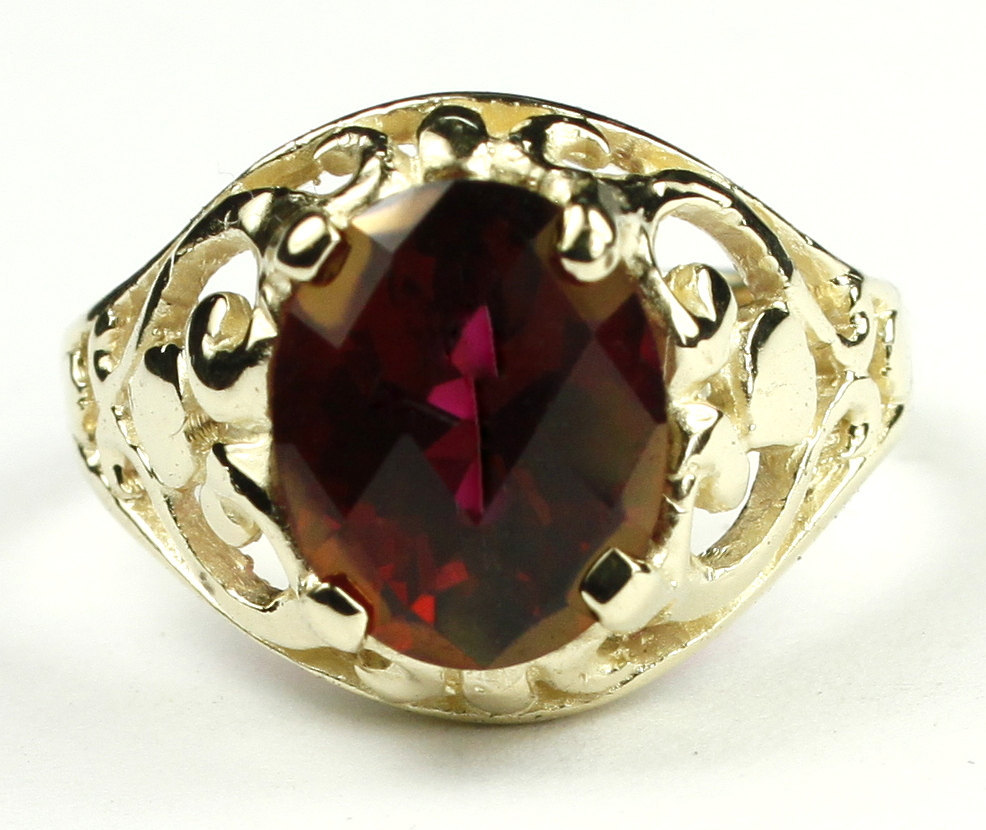 R004, Crimson Fire Topaz, 10KY Gold Ring
