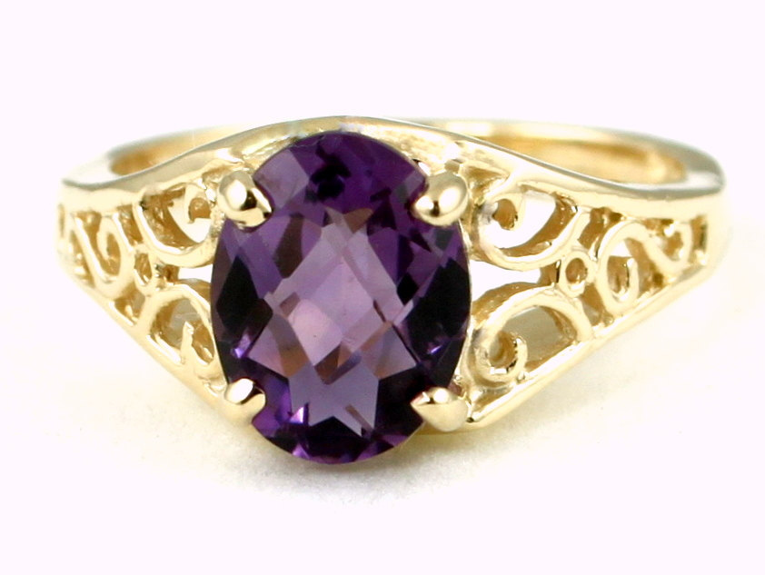 R005, Brazilian Amethyst, 10KY Gold Ring
